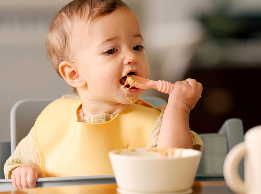 Baby eating food